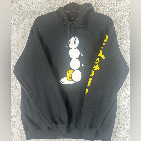 Gudetama Sanrio Hoodie Long Sleeve Black Sweatershit Women’s, Size M - Picture 4 of 14